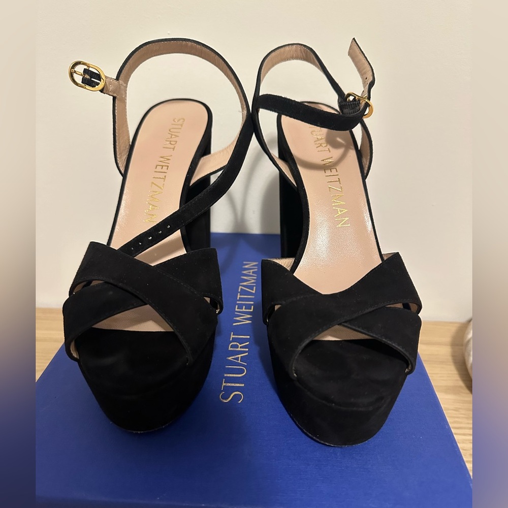 Stuart Weitzman Black Strappy Heels